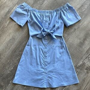 Miami Light Blue Off-Shoulder Dress